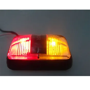10vnt 2LED Pusės Lempa, Automobilis LED Šoniniai Gabaritiniai Žibintai, 10-30 V Sunkvežimių Priekabos Sunkvežimių Raudona Geltona