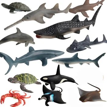 13 Kidns Modeliavimas Jūros Gyvenimo Paveikslas Kolekcines, Žaislai, Jūros Vėžlių Gyvūnų Figūrėlių, Vaikai, Plastiko, Cemento Gyvūnų Pažinimo Žaislai