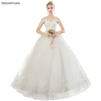 2021 Nauja Vestuvinė Suknelė, Elegantiškas Kamuolys Suknelė Nuo Peties Klasikinis Siuvinėjimo Appliques Vestido De Noiva Vestuvių Suknelės