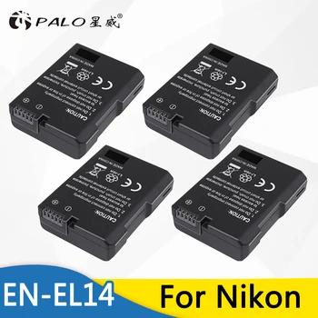 4pcs Palo Baterija EN-EL14 ENEL14 ENEL14 Įkraunamas vaizdo Kameros Akumuliatorius skirtas Nikon D90 D300 D5300 D3300 už COOLPIX P7100 P7200 P7700