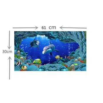 61cm, Ilgis Žuvų Vandens Naminių Reikmenys, Papuošalai akvariumo apdaila žuvų bako apdailos 3D fone kamėja spausdinti MA15