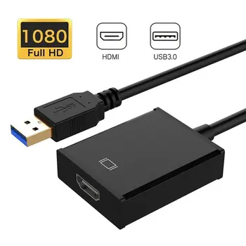 Aukštos raiškos Nešiojamasis Dydžio USB 3.0 HDMI Audio Video Adapteris Keitiklis, Laidas, Skirtas 