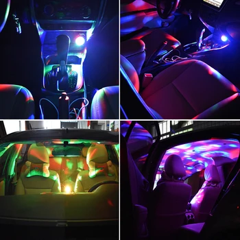 Automobilio Salono Dekoratyvinis LED Lempos Mini Mažas RGB Atmosfera Šviesos diodų (LED) USB DJ Klubas, Diskoteka Magija Etapo Poveikį Žibintai Stilius