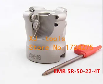EMĮ-5R-50-22-4T frezavimo įrankiai ir 10vnt RPMT10T3MOE-JS Karbido diskai,suapvalinti nosis paviršiaus CNC frezavimo cutter Veido Frezavimo Cutter