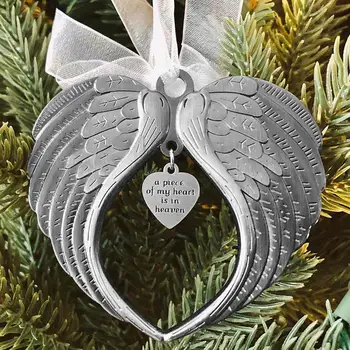 Kalėdų Angelas Sparnų Ornamentu Stilingas Pakabukas Apdailos Gabalas Mano Širdies Yra Danguje Kalėdų Atminimo Apdaila
