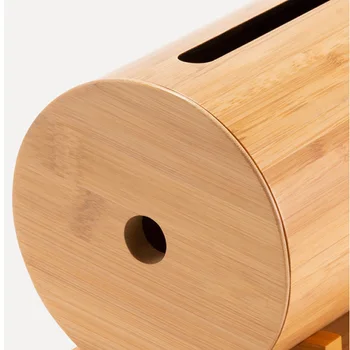 Klasikinis sielovados bambuko medienos cilindro kambarį audinių dėžutė su talpinimo Nuotolinio valdymo organizavimas