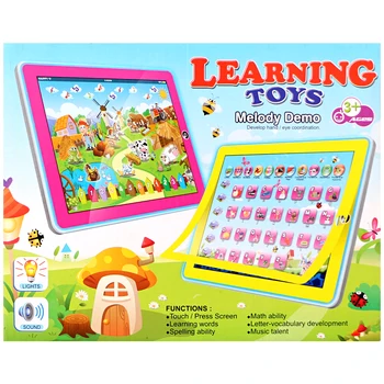 Mokymosi Žaislai anglų Kalbos Mokymosi Mašina Žaislo Pad Planšetinis 11 Funkciją Raidžių Žodis, Matematikos ir Muzikos, Su Šviesa, Žaislas Kompiuteris