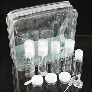 Nauja siunta skaidraus Plastiko Tuščias Eyeshadow Makiažas Kosmetikos Veido Kremas Puodą Buteliai 11PCS Kelionės Mini Makiažas Taros Butelis