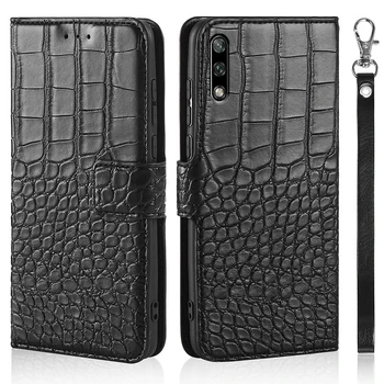 Prabanga Apversti Telefoną Atveju Huawei Honor 9X Aukštos Kokybės Krokodilo Odos Turėtojas Kortelių Lizdai Piniginės Maišeliai Padengti