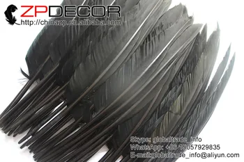 ZPDECOR 50 vnt./daug 25-30 cm(10-12 colių) Ranka Pasirinkite Tamsiai Pilkos spalvos, Dažytos Žąsų Pirminės Žymiklį Featherr Pardavimui