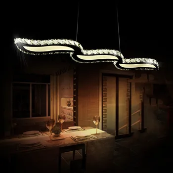Šiuolaikinės Kristalų Pakabukas Šviesos Ilgio Bangų Kristalų Pakabukas Lempa Kabo LED Apšvietimo Šviestuvas, Valgomasis kambarys, Virtuvė Sala
