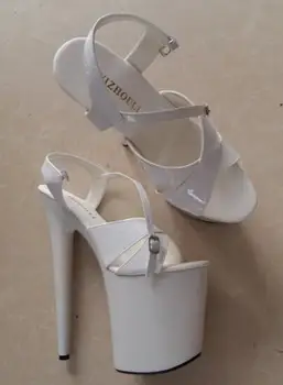 Žvaigždė sexy veiklos batai balta nuotaka vestuvių batai itin smulkios kietosios 20cm ultra aukštakulnius sandalus moteriški 8 Colių Sexy Šokėjos Batai