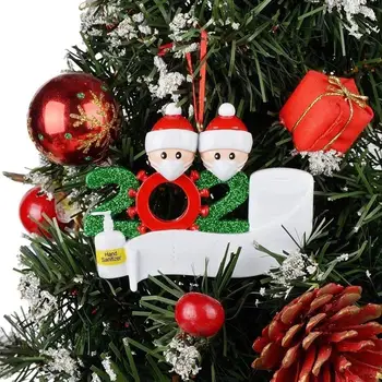 2020 Karantino Kalėdinių Norų Šalis Dekoro Dovanos Santa Claus Su Kauke Asmeninį Kalėdų Medžio Lėlės Sniego Ornamentu