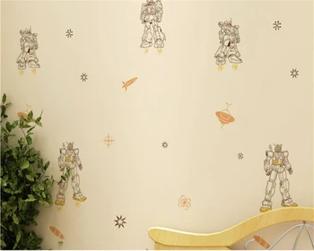 Beibehang tapetai sienos rulonų tapetų sienoms 3 d Animacinių filmų robotas šiuolaikinės neaustinių ekrano užsklanda roll papel de parede 3d