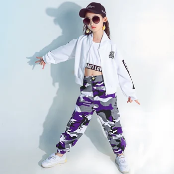 Džiazo Šokio Kostiumai Vaikams Modernus 5 Žvaigždučių Hip-Hop Šokių Kostiumas Vaikų Mergaičių Gatvės Šokių Spektaklis Tinka 3 Gabalus DL2948