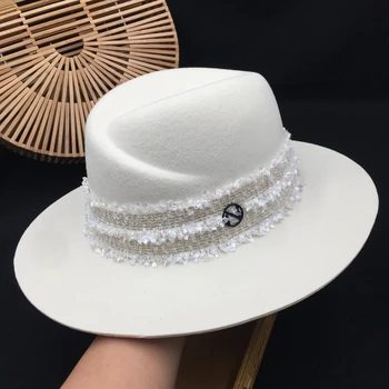 Europa ir Jungtinės amerikos valstijos apie didžiosios Britanijos baltos vilnos skrybėlę mados moterų han edition Panamos skrybėlė fedoras