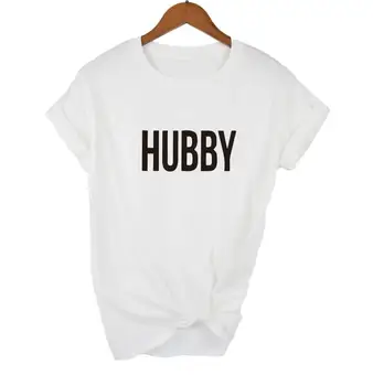Hubby Ir Wifey T-shirt Vyras Ir Žmona Marškinėliai Laiškas Spausdinti Vasaros Medaus Jaunavedžių Už Porą Viršuje Tee Naujos Mados Ponas Ir Ponia