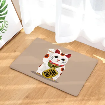 Namo apdaila flanelė kviesdamas katė skaitmeninis spausdinimas kilimėliai virtuvės absorbentas, neslidžia grindų kilimėliai kilimėlis plotas kilimas už kambarį