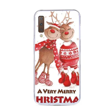Samsung Galaxy A7 2018 Atveju Mielas Kalėdų Senelio Dažytos Minkštos TPU Telefono dėklas Samsung Galaxy A7 2018 A750 SM-A750F