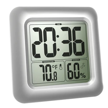 Vonios kambarys Didelis Ekranas Aikštėje Termometras, Laikrodis Dušo Drėgmėmačiu LCD Ekranas atsparus Vandeniui