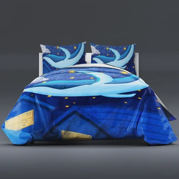 Banginis vaikų patalynės komplektas, 3d mėlynas šalikas patalynės komplektai lova nustatyti antklode padengti nustatyti patalynė karalienės ir karaliaus dydžio patalynės komplektas prabangių lovos