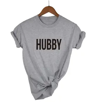 Hubby Ir Wifey T-shirt Vyras Ir Žmona Marškinėliai Laiškas Spausdinti Vasaros Medaus Jaunavedžių Už Porą Viršuje Tee Naujos Mados Ponas Ir Ponia