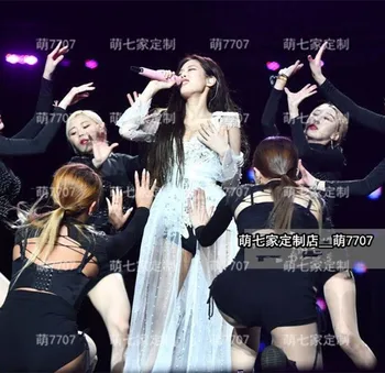 Kpop Seo Taip Ji etapas rodo, balta nėrinių tuščiaviduriai ilgas rankovėmis vest viršūnes+juoda slim šortai perspektyvos tinklelio suknelė moterims komplektai