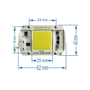 LED, COB Lemputė Chip 15W 20W 30W 50W Smart IC 110V 230V LED Lustas, 