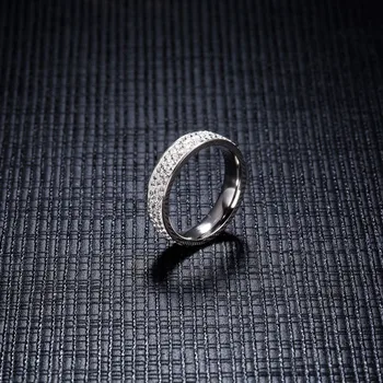 Modyle Brand Crystal Žiedą, Aukso Spalvos Nerūdijančio Plieno Žiedas Sužadėtuvių Žiedai Moterims Vestuvinis žiedas