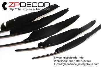 ZPDECOR 50 vnt./daug 25-30 cm(10-12 colių) Ranka Pasirinkite Tamsiai Pilkos spalvos, Dažytos Žąsų Pirminės Žymiklį Featherr Pardavimui