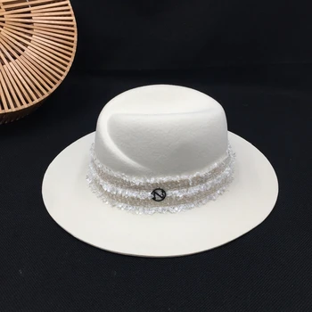 Europa ir Jungtinės amerikos valstijos apie didžiosios Britanijos baltos vilnos skrybėlę mados moterų han edition Panamos skrybėlė fedoras