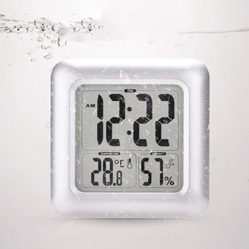 Vonios kambarys Didelis Ekranas Aikštėje Termometras, Laikrodis Dušo Drėgmėmačiu LCD Ekranas atsparus Vandeniui