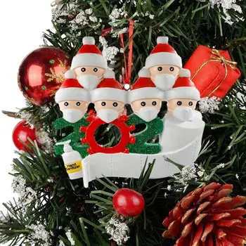 2020 Karantino Kalėdinių Norų Šalis Dekoro Dovanos Santa Claus Su Kauke Asmeninį Kalėdų Medžio Lėlės Sniego Ornamentu