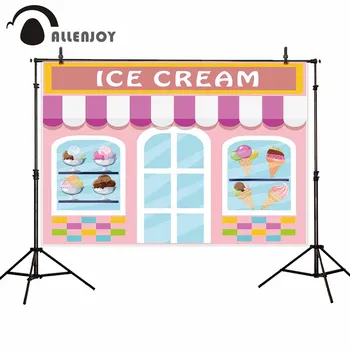 Allenjoy photophone sluoksnių Ledų desertas baras pink merginos parduotuvė dekoro backdrops fotografijos photocall vinilo reklama
