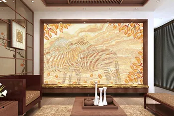 Custom 3D freskomis,zebra šakų marmuro freskomis papel de parede,viešbutis, restoranas, gyvenamasis kambarys su sofa-lova, TV miegamojo sienos tapetai