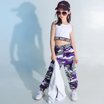 Džiazo Šokio Kostiumai Vaikams Modernus 5 Žvaigždučių Hip-Hop Šokių Kostiumas Vaikų Mergaičių Gatvės Šokių Spektaklis Tinka 3 Gabalus DL2948