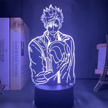 Japonų Anime Geriausias Žaidėjas Haikyuu 3d Naktį Šviesos diodų (LED) Manga Dovana, Miegamojo, Stalo Lempos, Žibintai Vaikams, Vaikų Haikyu