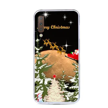 Samsung Galaxy A7 2018 Atveju Mielas Kalėdų Senelio Dažytos Minkštos TPU Telefono dėklas Samsung Galaxy A7 2018 A750 SM-A750F
