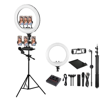 Selens 18inch selfie Šviesos Žiedas su Trikojis stovas 60W 3200K-5600K Reguliuojamas Spalvos Temperatūra 560led Granules Makiažas Video