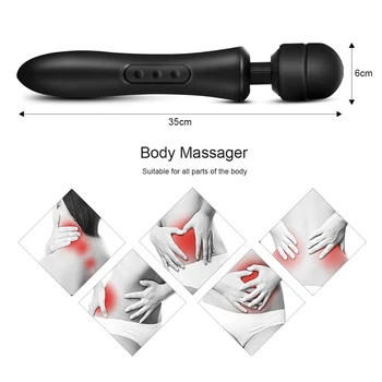 Super Didelis Kūno Massager Vibrator Sekso Žaislai Moterims Klitoris Pūlingas Stimuliatorius G Spot Suaugusiųjų Galingas AV Vibratoriai Įkrovimo