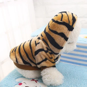 TINGHAO Augintinio Kailio Šuo Striukė Mažylis Tiger Stripes Hoodie Marškinėliai, Žieminiai Drabužiai, Drabužiai Naminių Reikmenys Šuo Rinkiniai