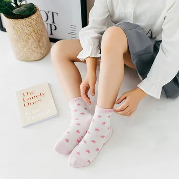 5 poros paketo Naujagimių 0-6 metų amžiaus berniukas ir mergaitė plonos kojinės Vasaros orui atvėsti Kūdikio pėdų apsaugos įvairius dizaino