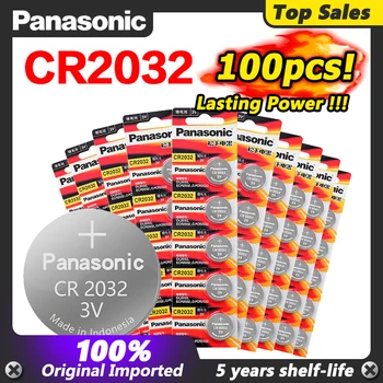 PANASONIC 100vnt 3V Ličio Baterija Mygtuką Moneta Ląstelių CR2032 DL2032 KL2032 5004LC SB-T15 Žiūrėti Nuotolinio Valdymo Kompiuteriai