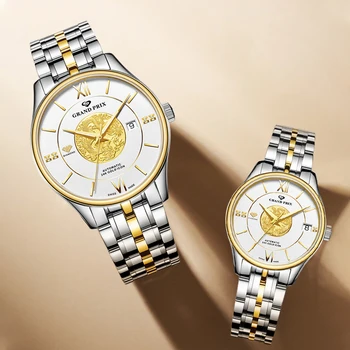 2020 Mechaninis laikrodis Vyrams Top Brand Prabanga GRAND PRIX Nerūdijančio Plieno, atsparus Vandeniui Laikrodžiai Moterims, Automatinė Laikrodžius reloj