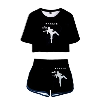 2021 naujos kyokushin spausdinti mados šortai + T-shirt atsitiktinis dviejų dalių vasaros aukštos kokybės mergina mielas gatvės trumparankoviai drabužiai