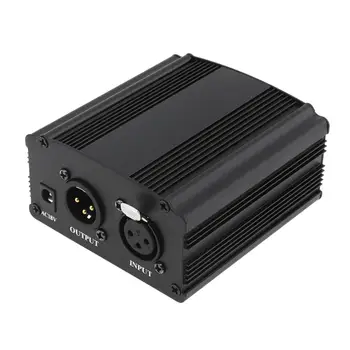 48V USB 1-Kanalo Phantom Maitinimo šaltinis su Viena XLR Audio Kabelis Kondensatoriaus Mikrofonas Studio Muzikos Balso Įrašymo Įranga.