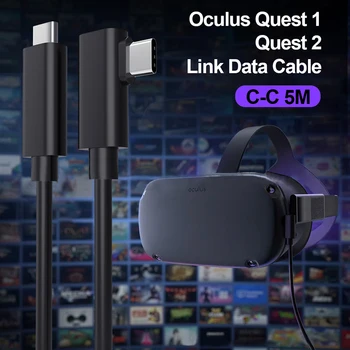 5M USB C Tipo Kabelis Oculus Quest 2 VR Ausines Link Cable Greitai Įkraukite-C Adapter Duomenų Perdavimo Mobiliojo Telefono VR Priedai