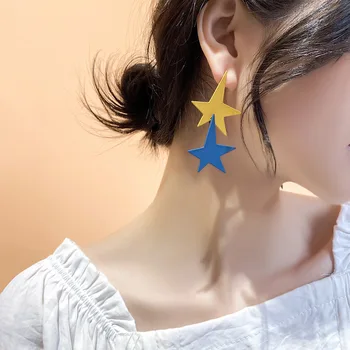 Asmenybės Didelis Spalvų, Šlifuota Star Auskarai 2020 Naujas Mados Juvelyrikos Korėjos Pareiškimą Earings Moterims