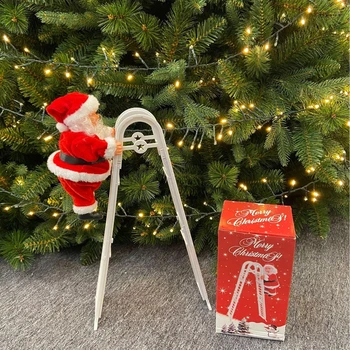 Automatiškai Santa Claus Elektros Laipiojimo Dvigubai Kopėčių Muzikos Ornamentu Žaislai Dropshipping