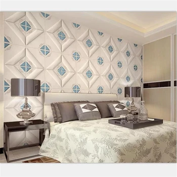 BeibehangWallpaper užsakymą namų puošybai gyvenimo kambario, miegamasis 3d trimatis rhombic iškilumo Kinijos minkštas freskos